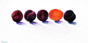 “Four Plums and a Peach”