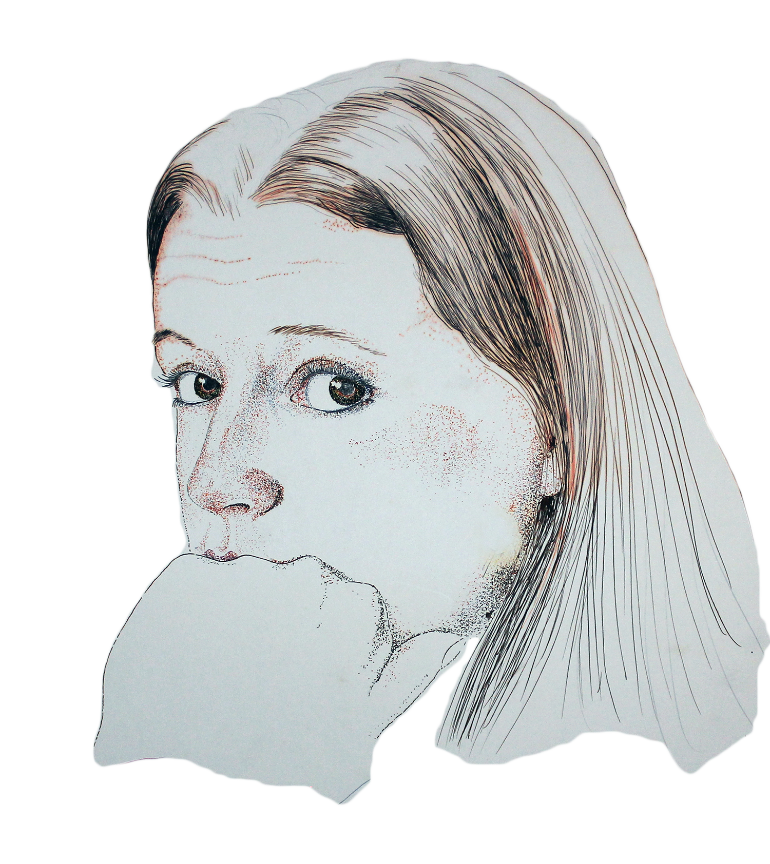 "Arlene I" - pen and ink illustration, unfinished. Circa 1980-'81