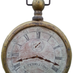 "E. Terry & Sons" - Mixed media and pine. Double sided watchmaker sign with period hardware.