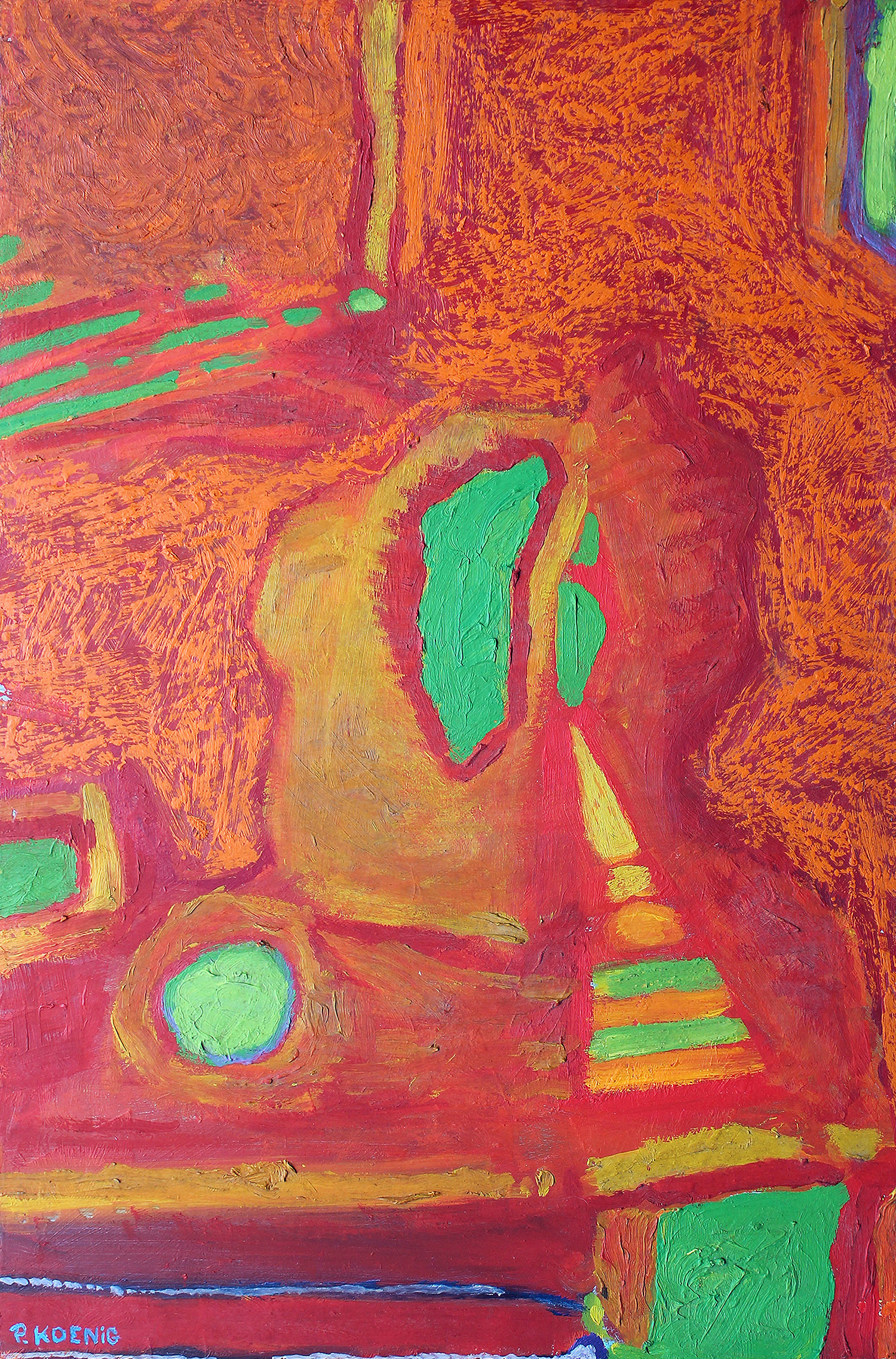 "Center of Gravity" - Mixed media on a wood panel by Peter Koenig