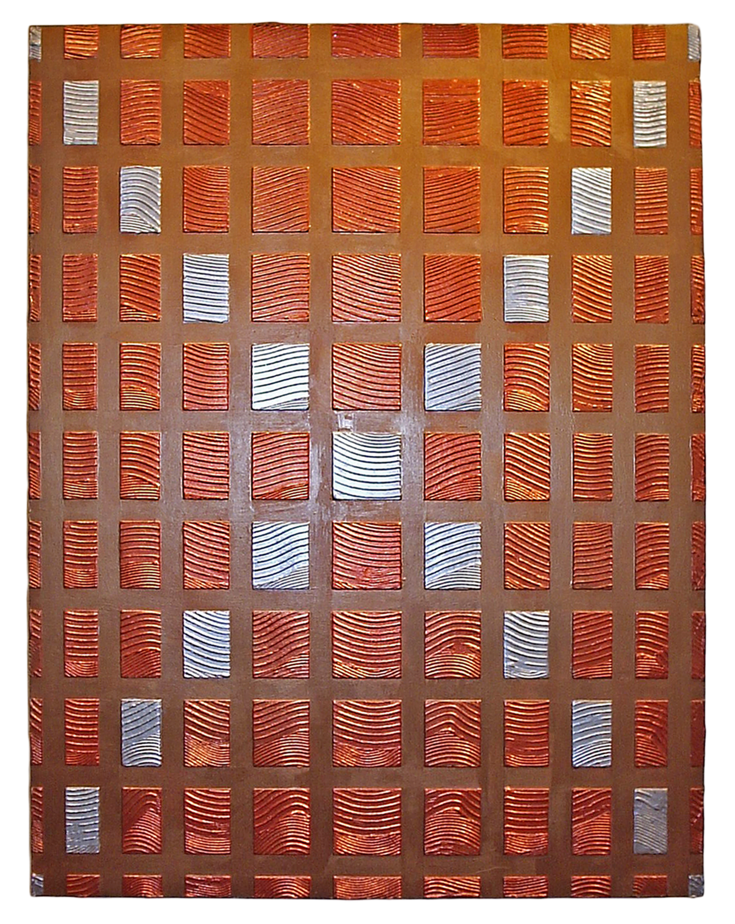 "Criss Cross" Acrylic and mixed media on a wood panel by Peter Koenig