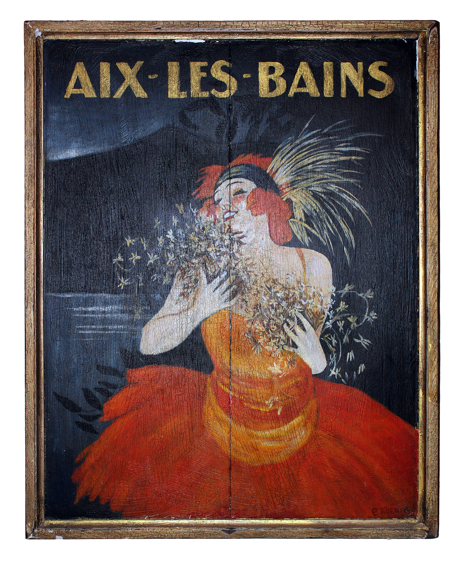 "Aix Les Bains" - Mixed media on pine by Peter Koenig