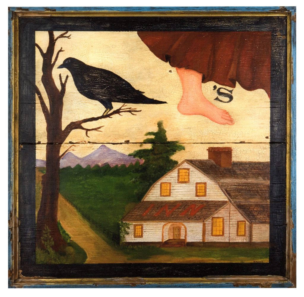 "Crow Futs Inn" - Mixed media on pine by Peter Koenig